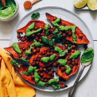 Masala Chickpea Stuffed Sweet Potatoes