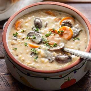 Crockpot Mushroom Wild Rice Soup