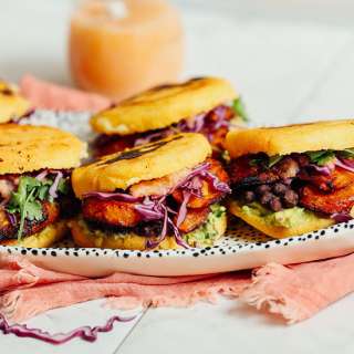 Black Bean & Plantain Arepa Sandwiches