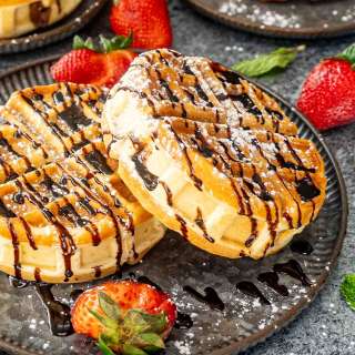 Banana Nutella Stuffed Waffles
