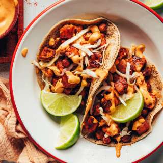 BBQ Sweet Potato Chickpea Tacos