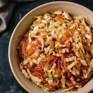 Easy Stir Fried Cabbage with Glass Noodles
