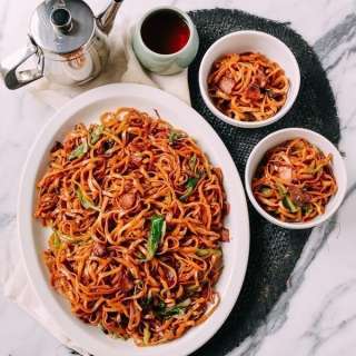 Bacon & Scallion Egg Noodle Stir-fry