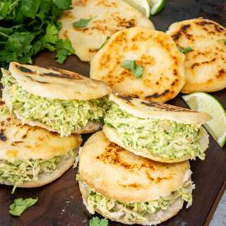 Homemade Arepa with Reina Pepiada
