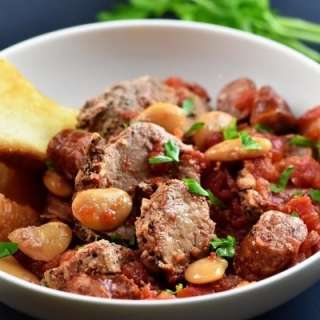 Slow Cooker Peppercorn and Garlic Pork Cassoulet