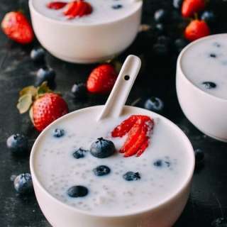 Coconut Tapioca Dessert with Sweet Rice Balls