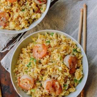 Ginger Garlic Shrimp Fried Rice