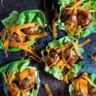 Teriyaki Meatball Lettuce Wraps