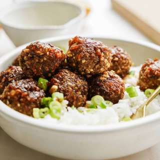 Sticky Sesame Lentil Meatballs with Peanuts (Vegan)