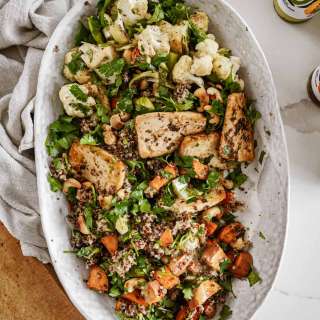 Baked Tofu Power Bowl with Earth Goddess Dressing