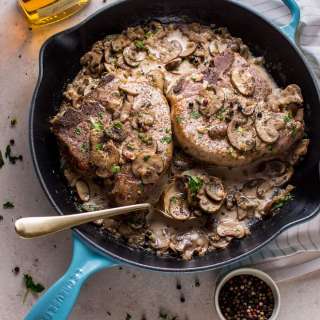 Pork Chops in an Irish Whiskey Cream Sauce