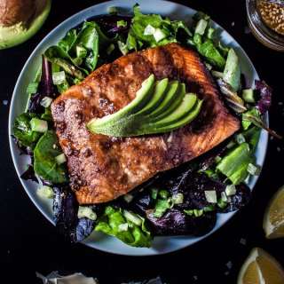 Salmon Salad with a Toasted Sesame Seed Dressing