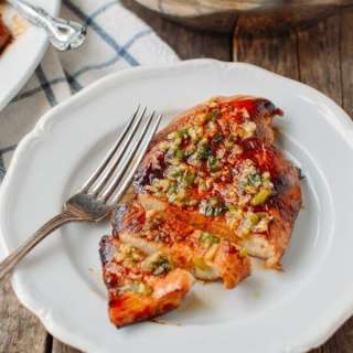 Soy Glazed Chicken Breast with Scallion Ginger Oil