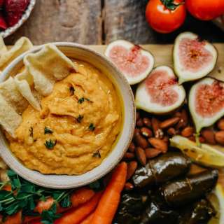 Easy Pumpkin Hummus with Roasted Garlic