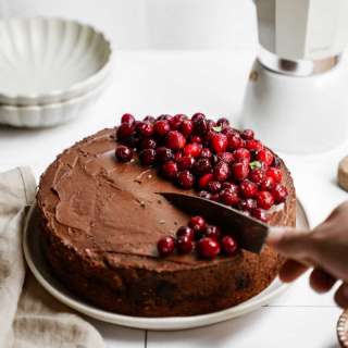 Vegan Cranberry Pecan Coffee Cake
