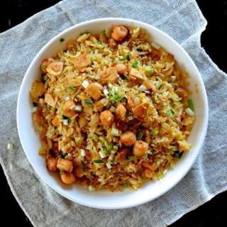 Scallop Fried Rice with XO Sauce and Crispy Garlic