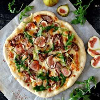 Roast Duck Pizza with Figs and Arugula
