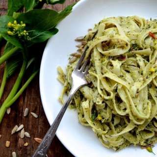 Creamy Roasted Choy Sum Pesto Pasta