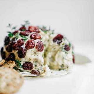 Plant Based Cheese Ball with Cranberry, Thyme and Walnut