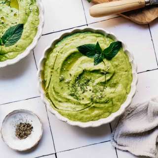 Zucchini Gazpacho with Avocado & Peas