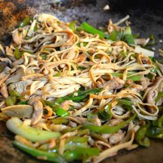 Spicy Tofu "Noodles" with Chicken