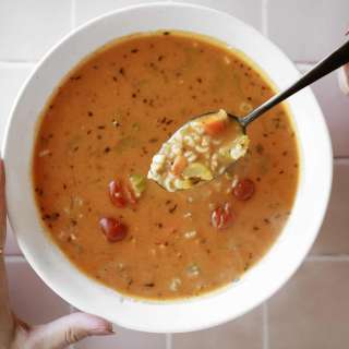 Creamy Vegetable Alphabet Soup