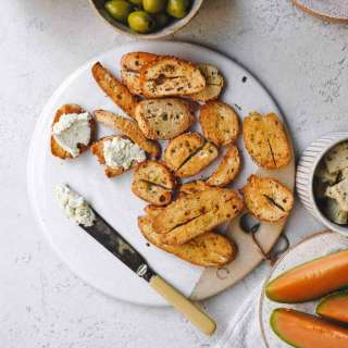 Bagel Bites + Vegan Garlic Herb Cream Cheese