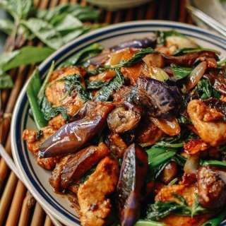 Japanese Eggplant with Chicken & Thai Basil