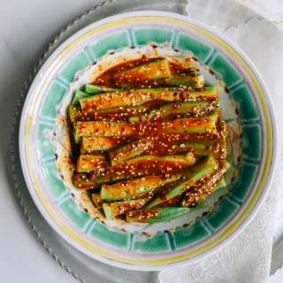 Spicy Sichuan Okra Salad