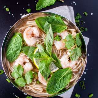 Asian Style Shrimp and Noodle Soup
