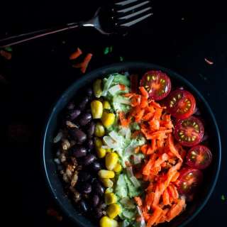 Tex Mex Rice Bowls with Avocado Lime Cilantro Dressing