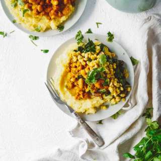 Vegan Grits, Creamy Beans and Collards