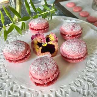 Raspberry Vegan Macarons