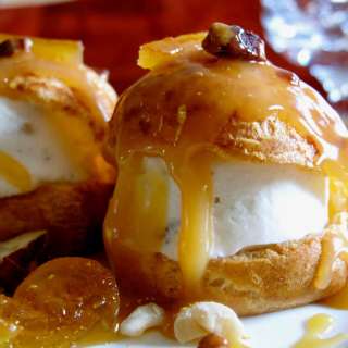 Choux Buns with Orange Caramel Sauce