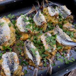 Roasted Sardines with Herb Stuffing