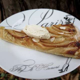 French Apple Tart with Puff Pastry and Calvados Cream