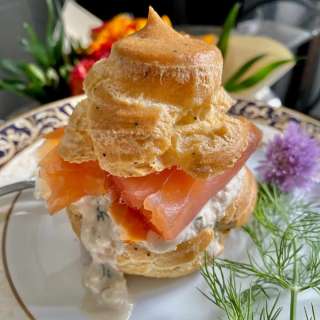Savoury Choux Buns with Smoked Salmon
