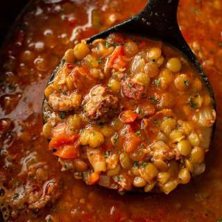 Sausage and Lentil Soup (Slow Cooker)