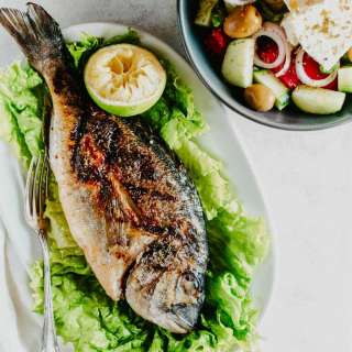 Grilled Sea Bream (on charcoal, gas grill + grill pan)