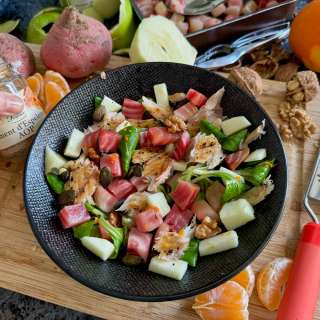 Roast Beetroot Salad with Apple and Smoked Mackerel