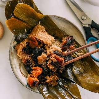 Zongzi with Pork Belly and Meigan Cai - 梅干菜肉粽