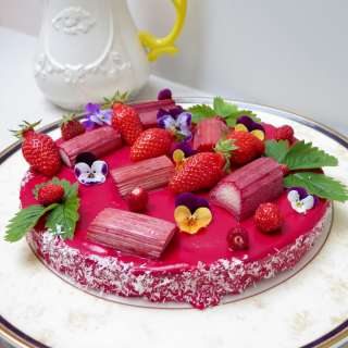 Strawberry Almond Tart with Rhubarb