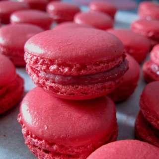Raspberry Macarons