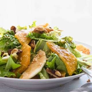 Orange Lettuce Salad With Walnuts And Sesame