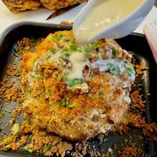 Crispy Whole Roasted Cauliflower with Cheese