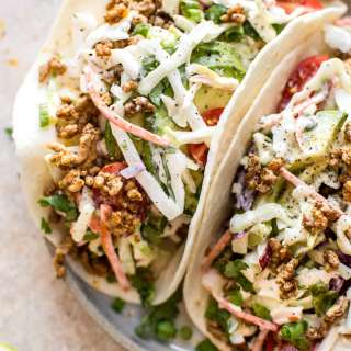 Ground Pork Tacos with Apple Slaw