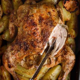Whole Roasted Garlic Chicken