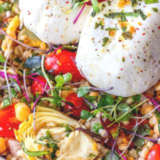 Mediterranean Barley Burrata Salad