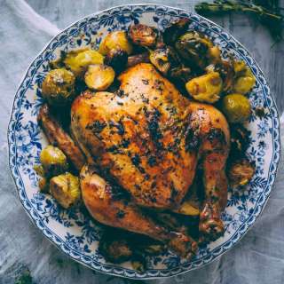 Roast Chicken with Brussels Sprouts