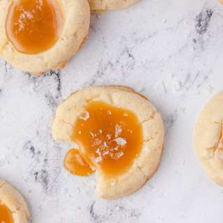 Salted Caramel Thumbprint Butter Cookies Recipe